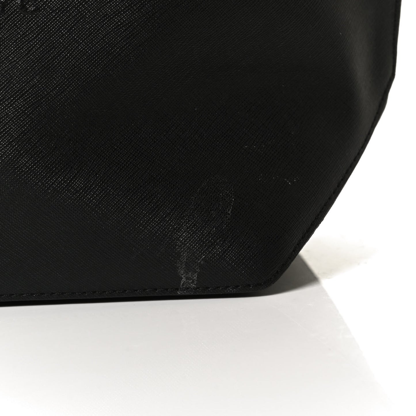 Calfskin Embossed Logo East West Shopper Tote Black