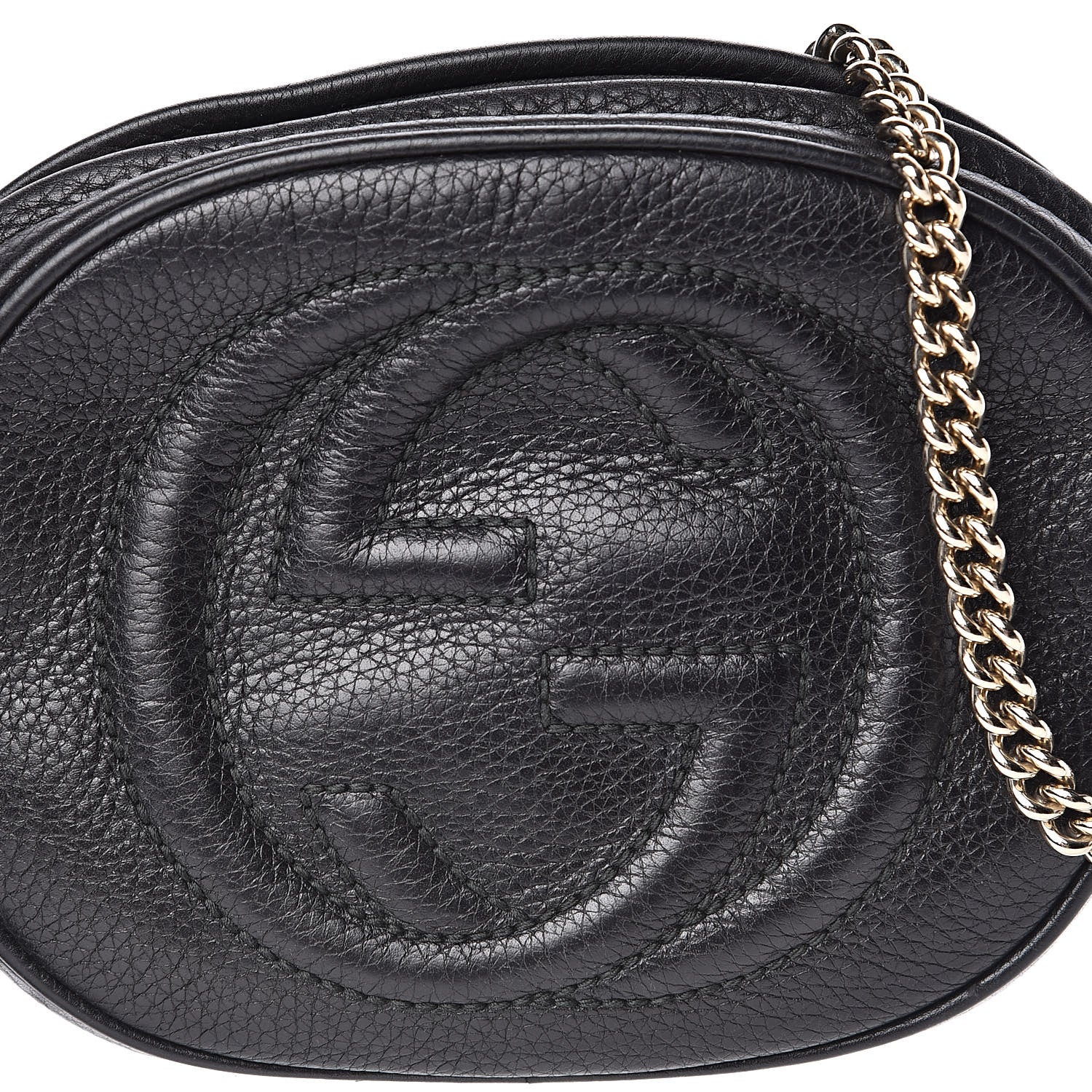 Gucci Pebbled Calfskin Mini Soho Chain Bag Black 12 of 12