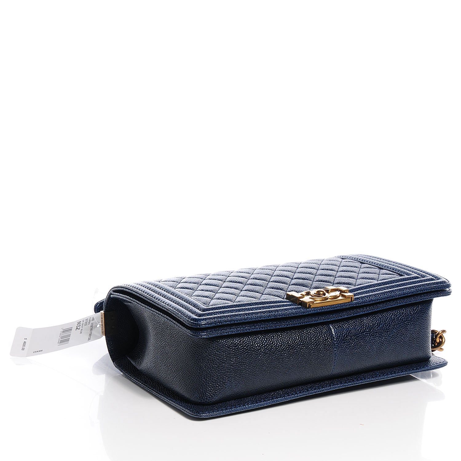 Chanel Caviar Quilted Medium Boy Flap Dark Navy Blue 4 of 9