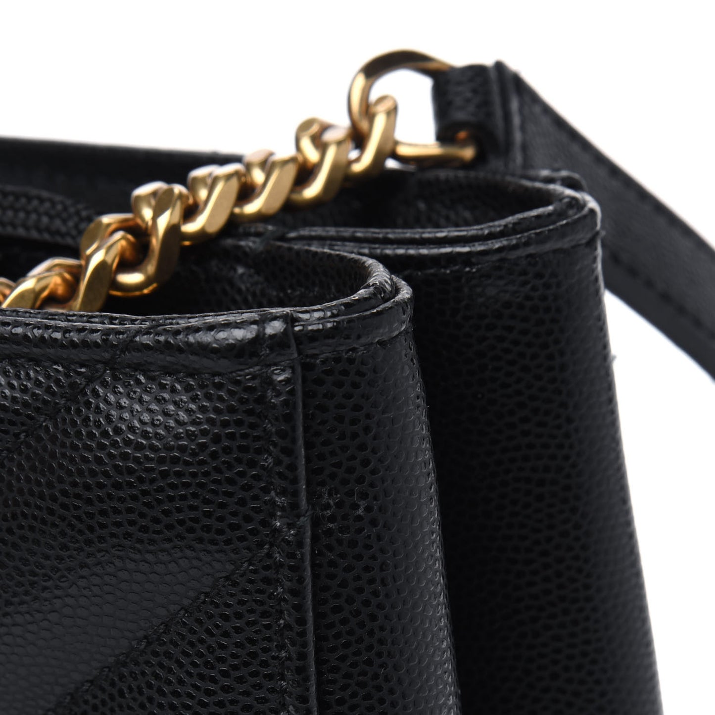 Grain De Poudre Matelasse Chevron Small Tribeca Shopping Bag Black
