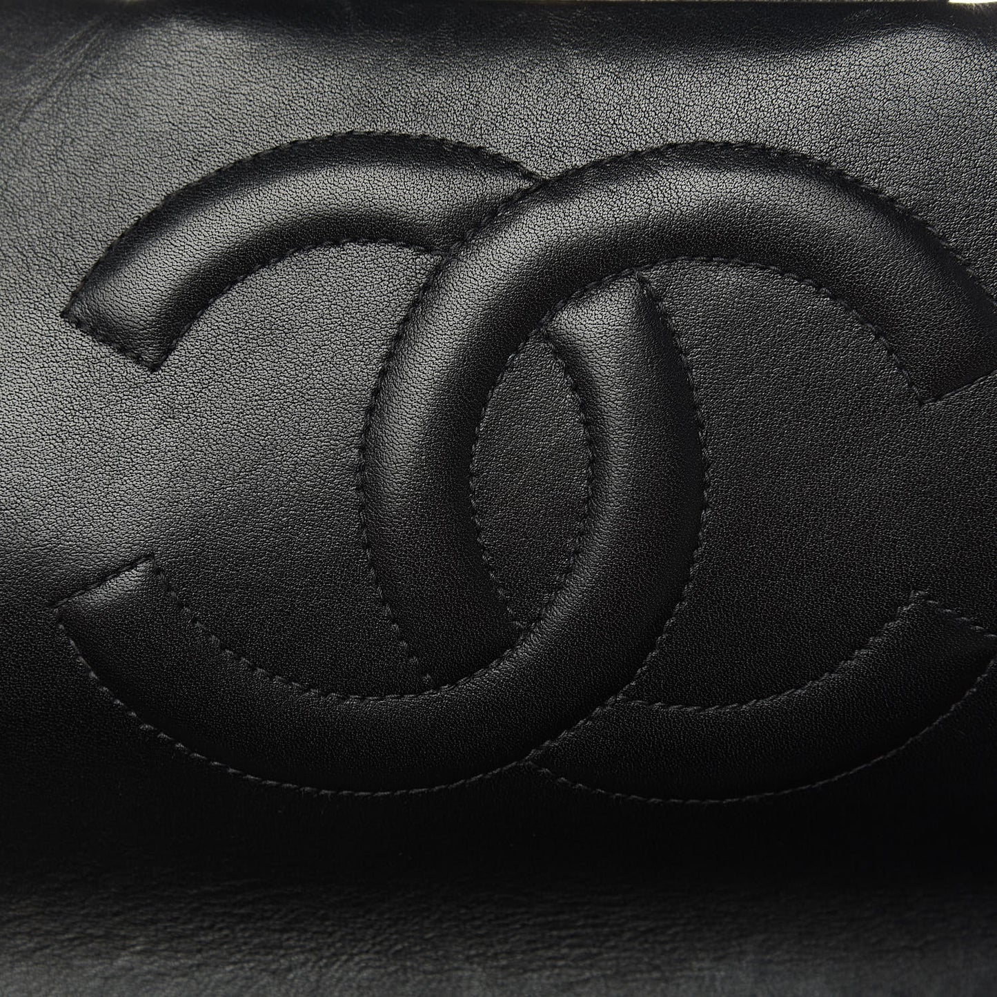 Lambskin Quilted XL Jumbo Single Flap Black