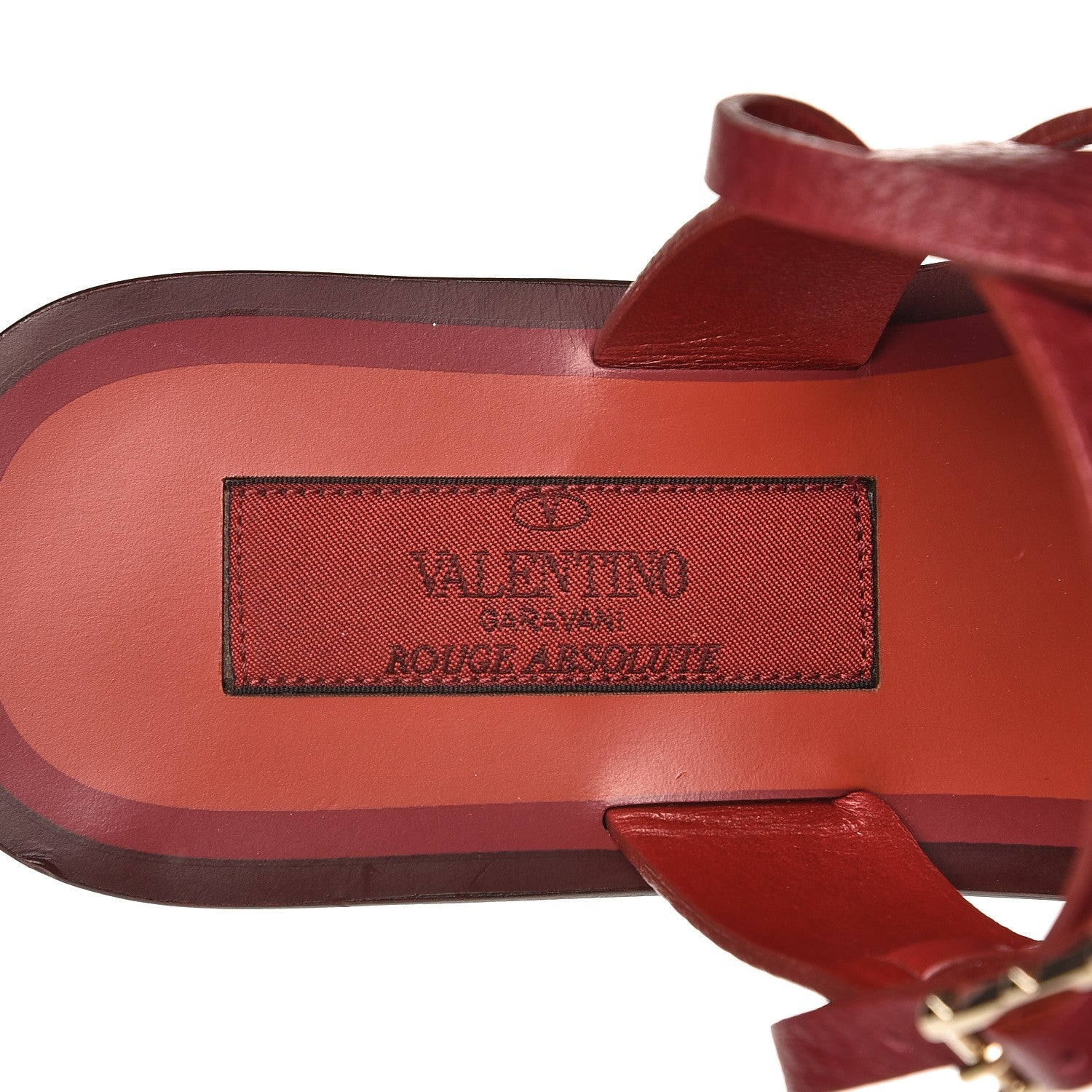 Valentino Garavani Calfskin Rockstud Ankle Wrap Flat Thong Sandals 37 Rubino 6 of 9