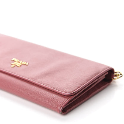 Prada Saffiano Metal Oro Chain Wallet Peonia 7 of 12