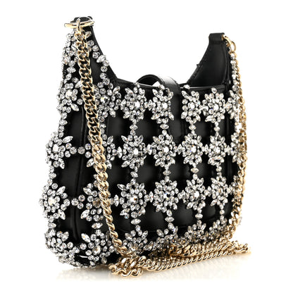 Gucci Calfskin Crystal Mini Jackie Notte Bag Black 3 of 12