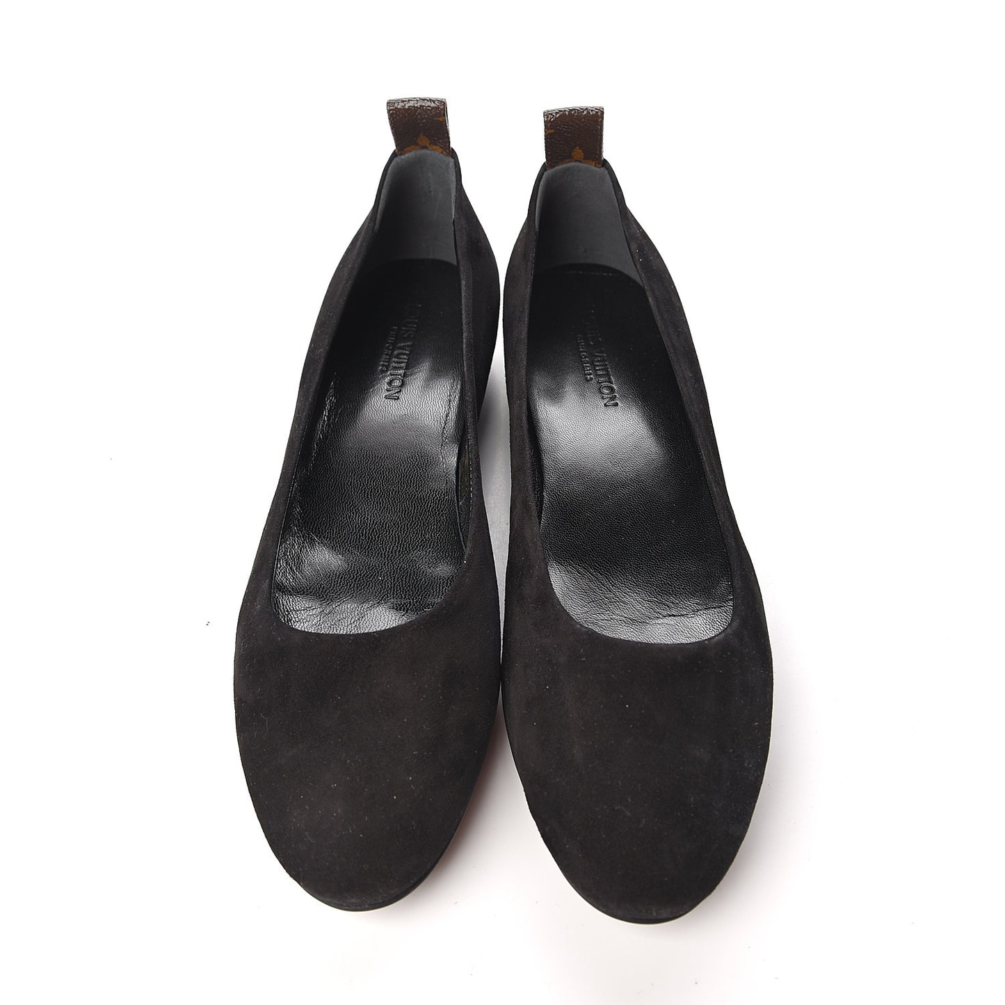 Suede Monogram Uniformes Ballet Flats 39.5 Black