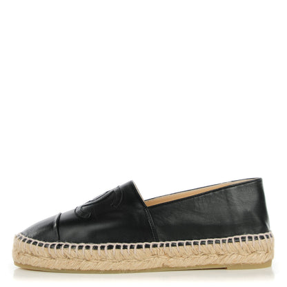 Chanel Lambskin CC Espadrilles 38 Black 1 of 11