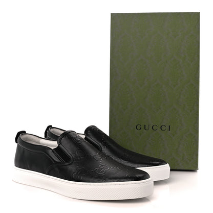 Gucci Calfskin GG Tennis Embossed Mens Dublin Slip On Sneakers 12 Black 11 of 11