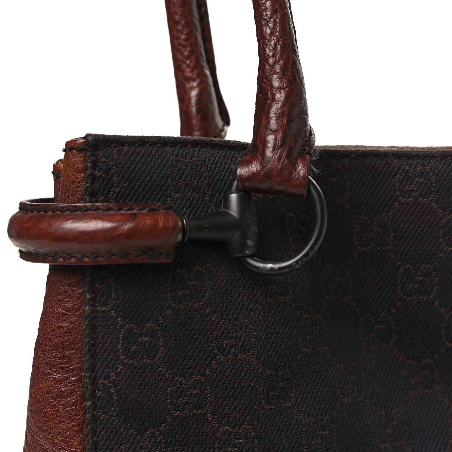 Gucci Monogram Denim GG Shoulder Bag Black Brown 12 of 12