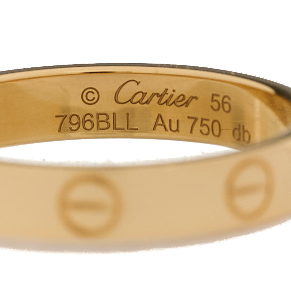 Cartier 18K Yellow Gold 3.5mm LOVE Wedding Band Ring 56 7.5 4 of 5