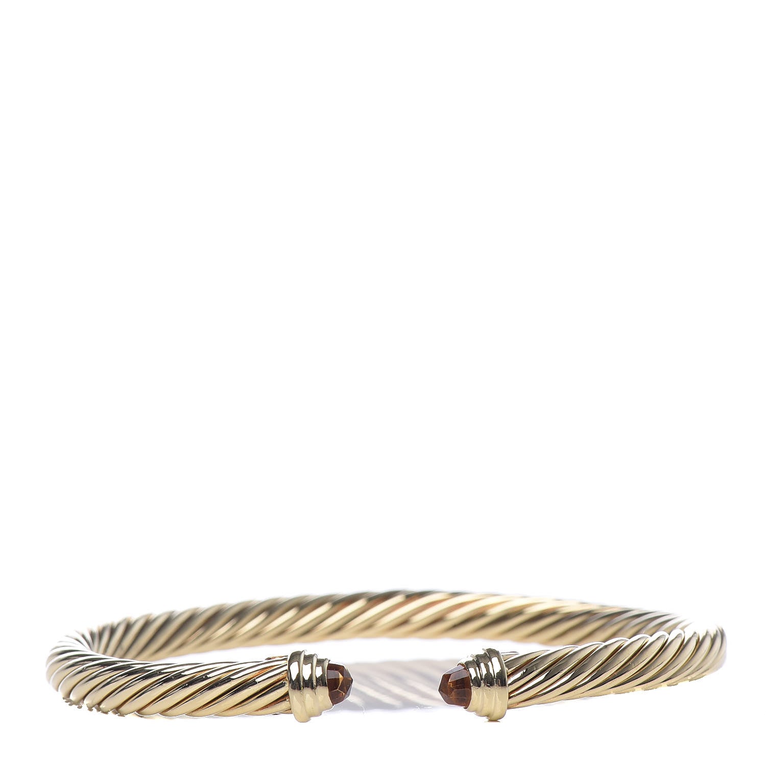 David Yurman 18K Yellow Gold Citrine 5mm Cable Classics Bracelet 1 of 5