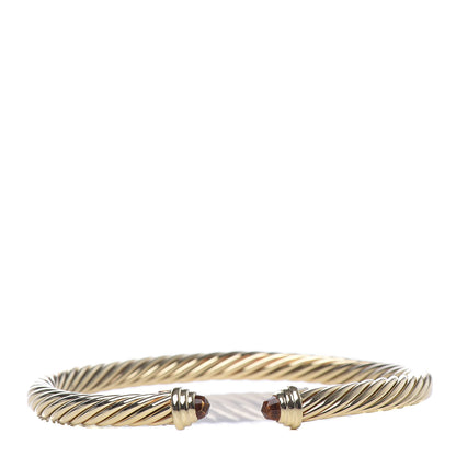 David Yurman 18K Yellow Gold Citrine 5mm Cable Classics Bracelet 1 of 5