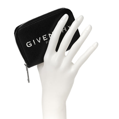 Givenchy Calfskin Logo Print Mini Zip Wallet Black 2 of 11