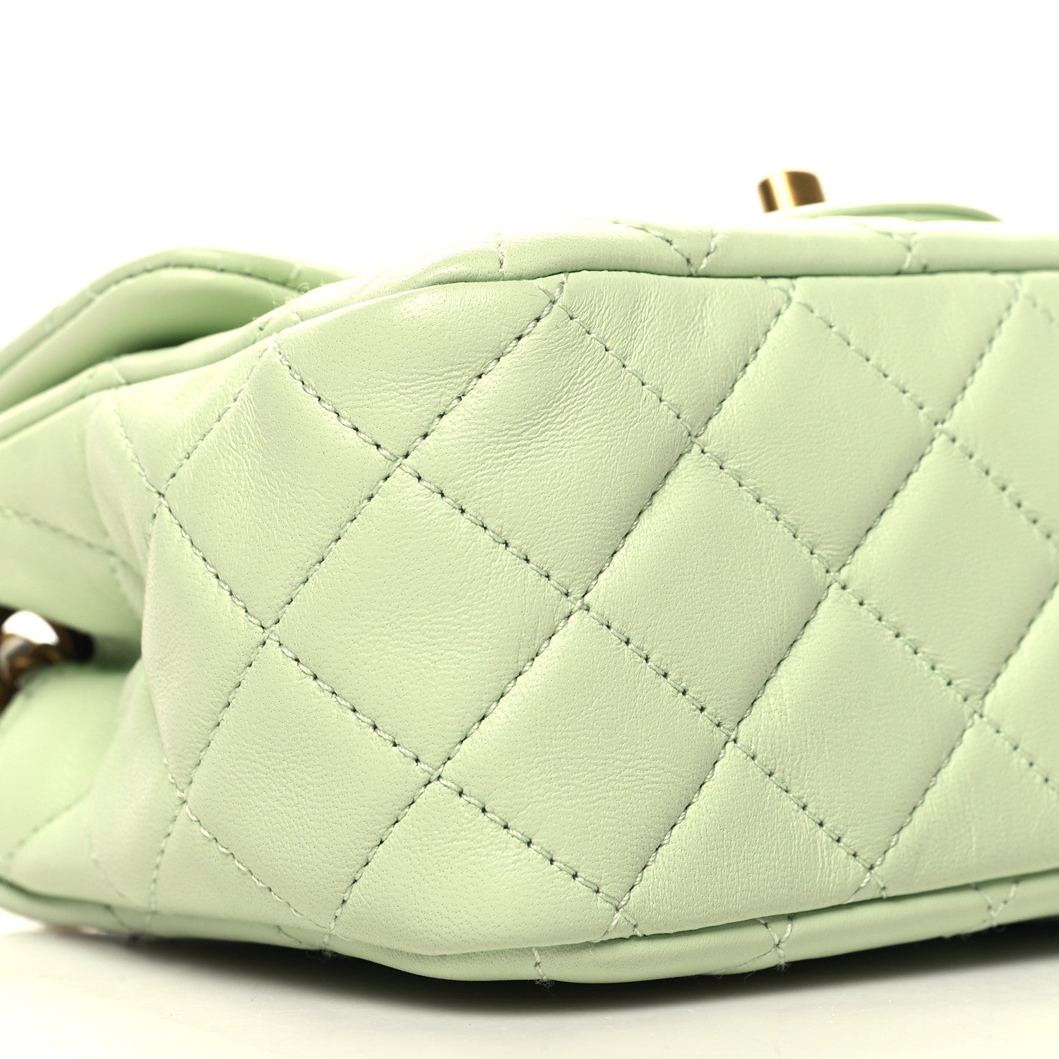 Chanel Lambskin Quilted Mini Pearl Crush Flap Light Green 9 of 10