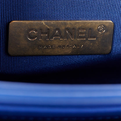 Chanel Calfskin Caviar Quilted Mini Chain Handle Flap Blue 7 of 11
