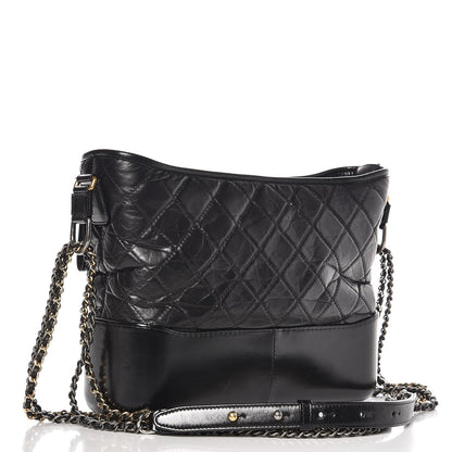 Chanel Aged Calfskin Quilted Medium Gabrielle Hobo Black 3 of 8