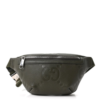 Gucci Piuma Calfskin Jumbo GG Embossed Small Belt Bag Dark Green 1 of 19