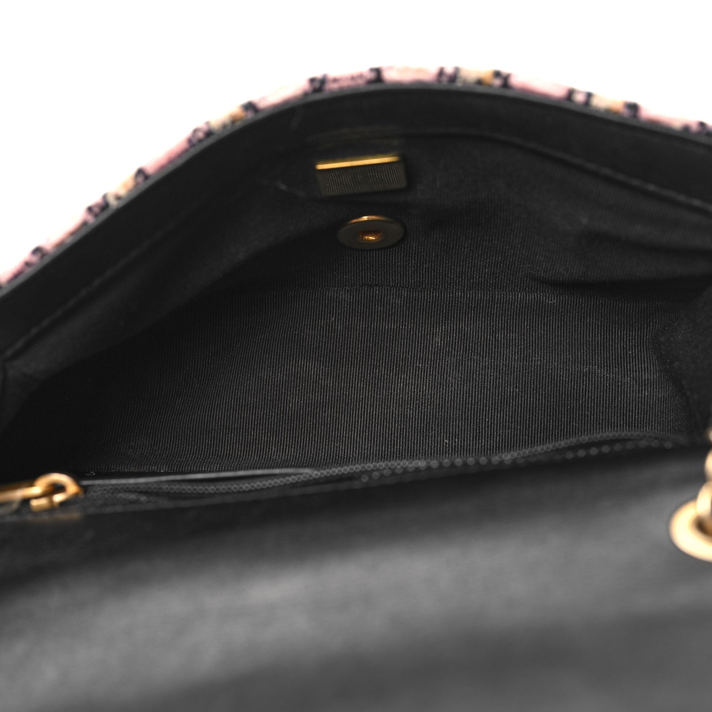 Tweed Quilted Mini Rectangular Pearl Crush Flap Pink Black White