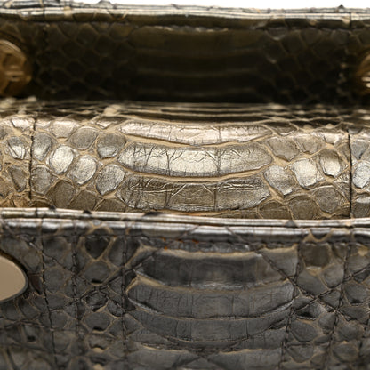 Christian Dior Metallic Snakeskin Cannage Mini Lady Dior Silver 7 of 10
