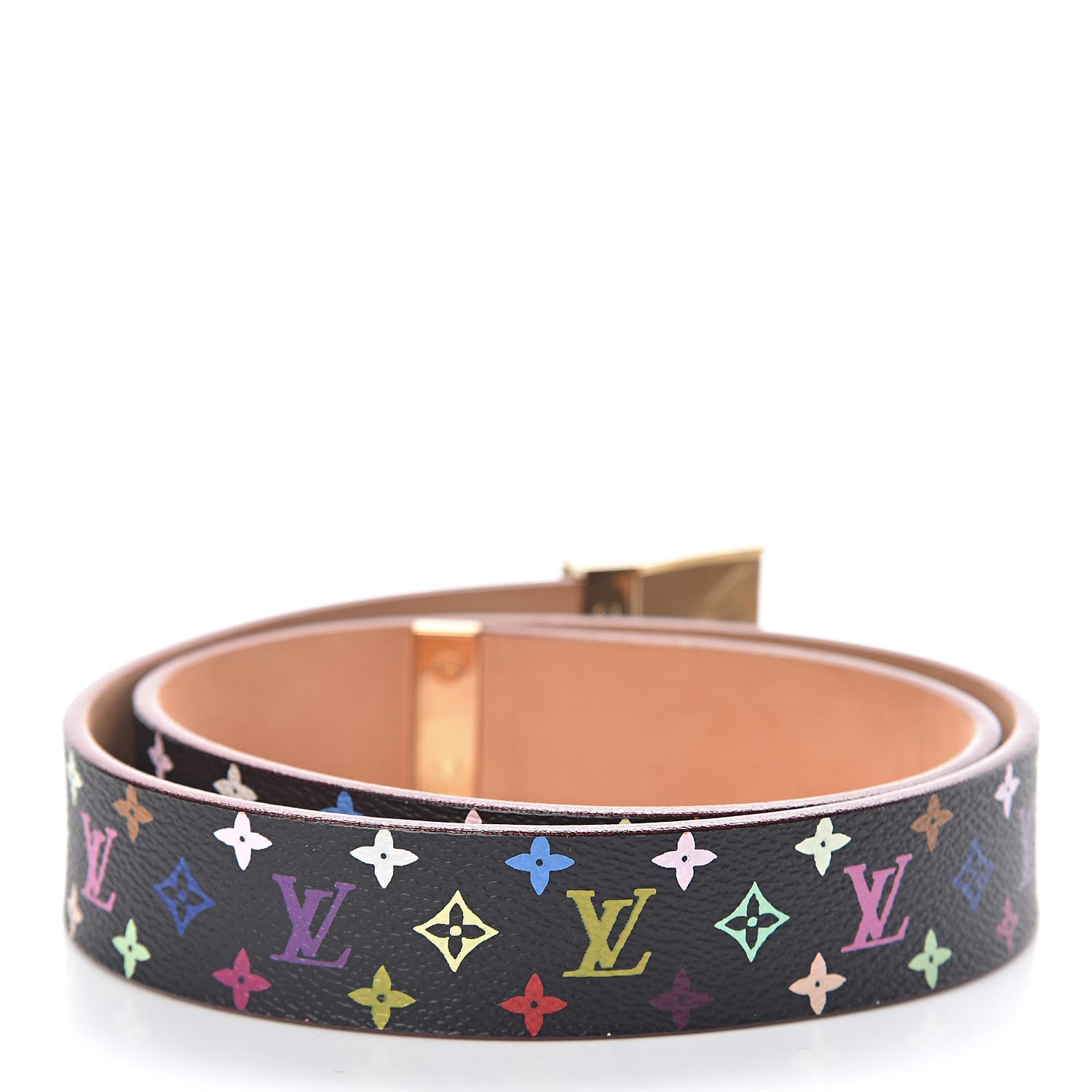 Louis Vuitton Monogram Multicolor Ceinture Belt 70 28 Black 3 of 7
