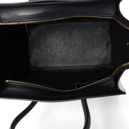 Celine Smooth Calfskin Shrunken Lambskin Mini Bi-Color Luggage Black White 7 of 10