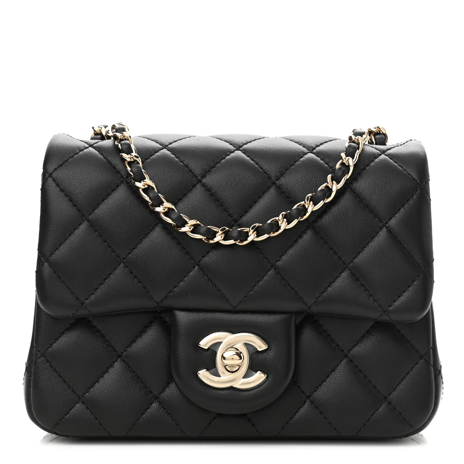 Chanel Lambskin Quilted Enamel Mini Pearl Crush Flap Black 1 of 11