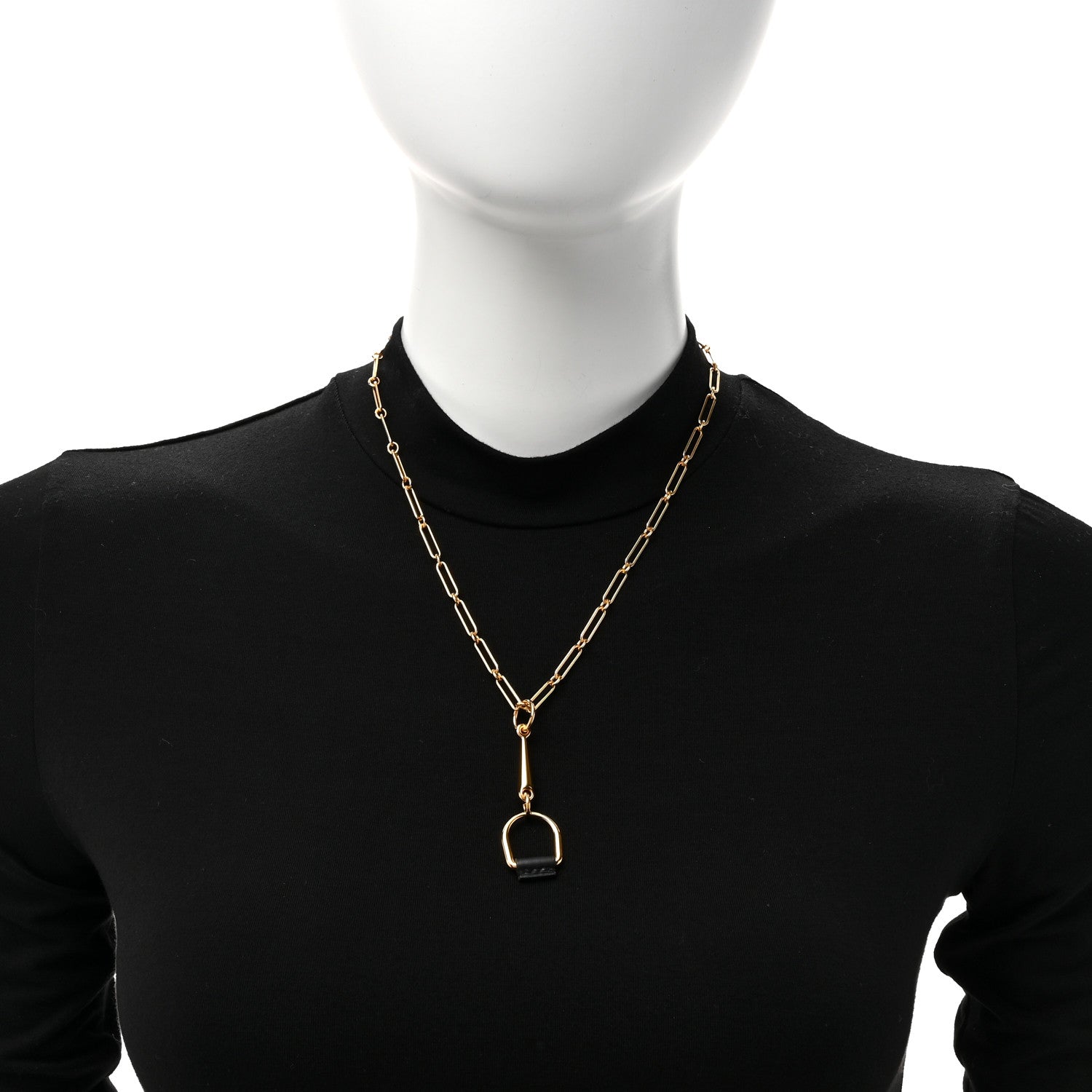 Hermes Swift Small Heritage Equestre Pendant Necklace Black 2 of 6