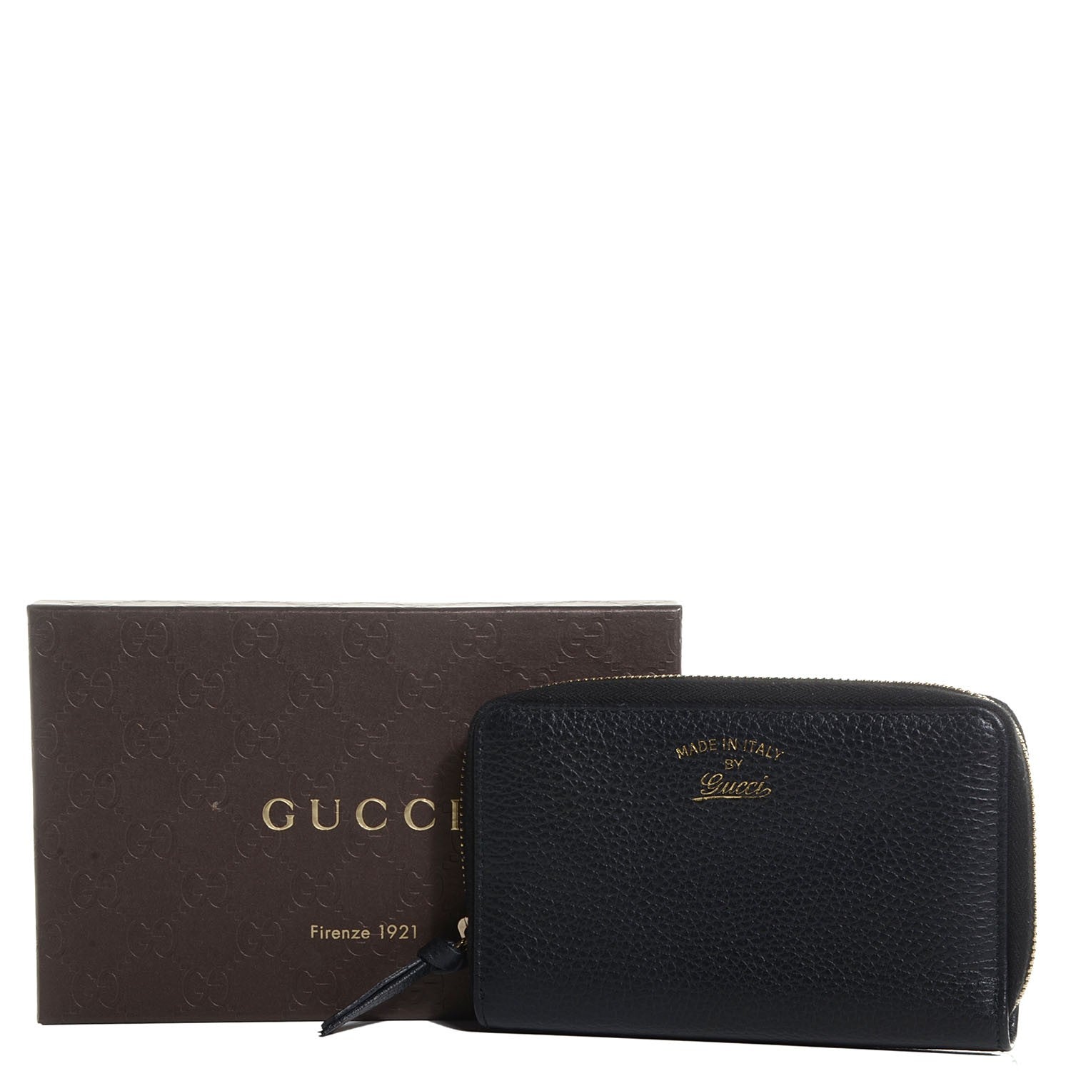 Gucci Dollar Calfskin Medium Swing Zip Around Wallet Black 8 of 8