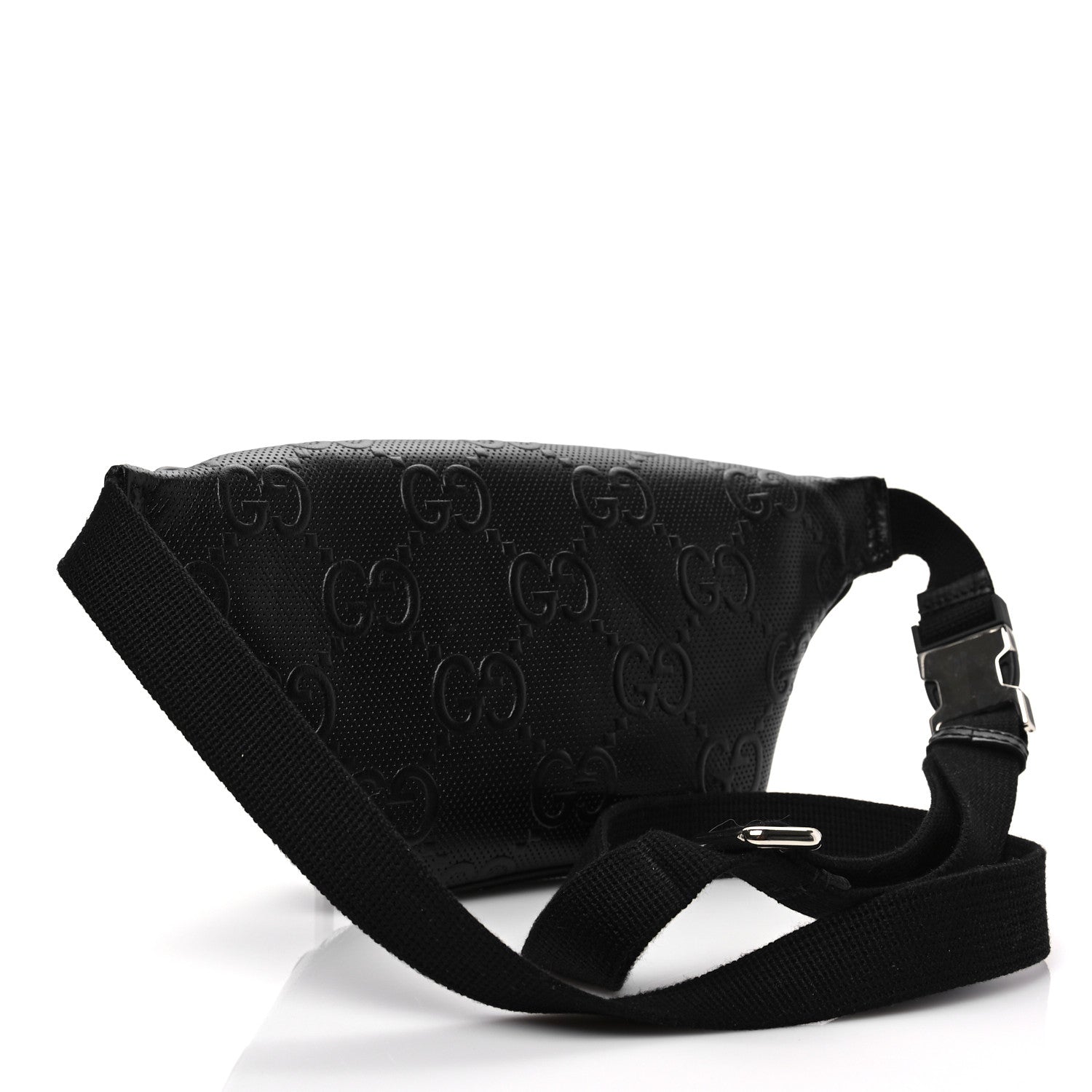 Gucci Calfskin GG Tennis Embossed Belt Bag Black 2 of 7