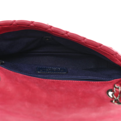 Chanel Iridescent Calfskin Small New Bubble Quilt Flap Fuchsia 5 of 12