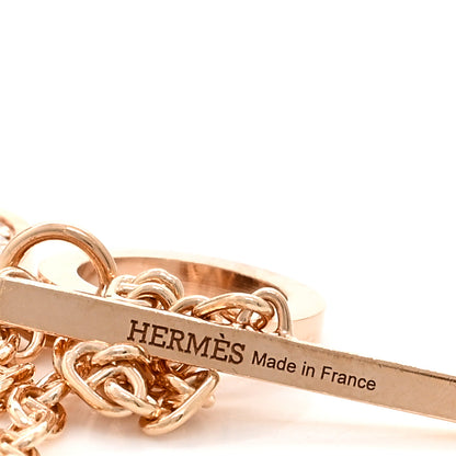 Hermes 18K Rose Gold Diamond Chaine D'Ancre Verso Pendant Necklace SH 5 of 6