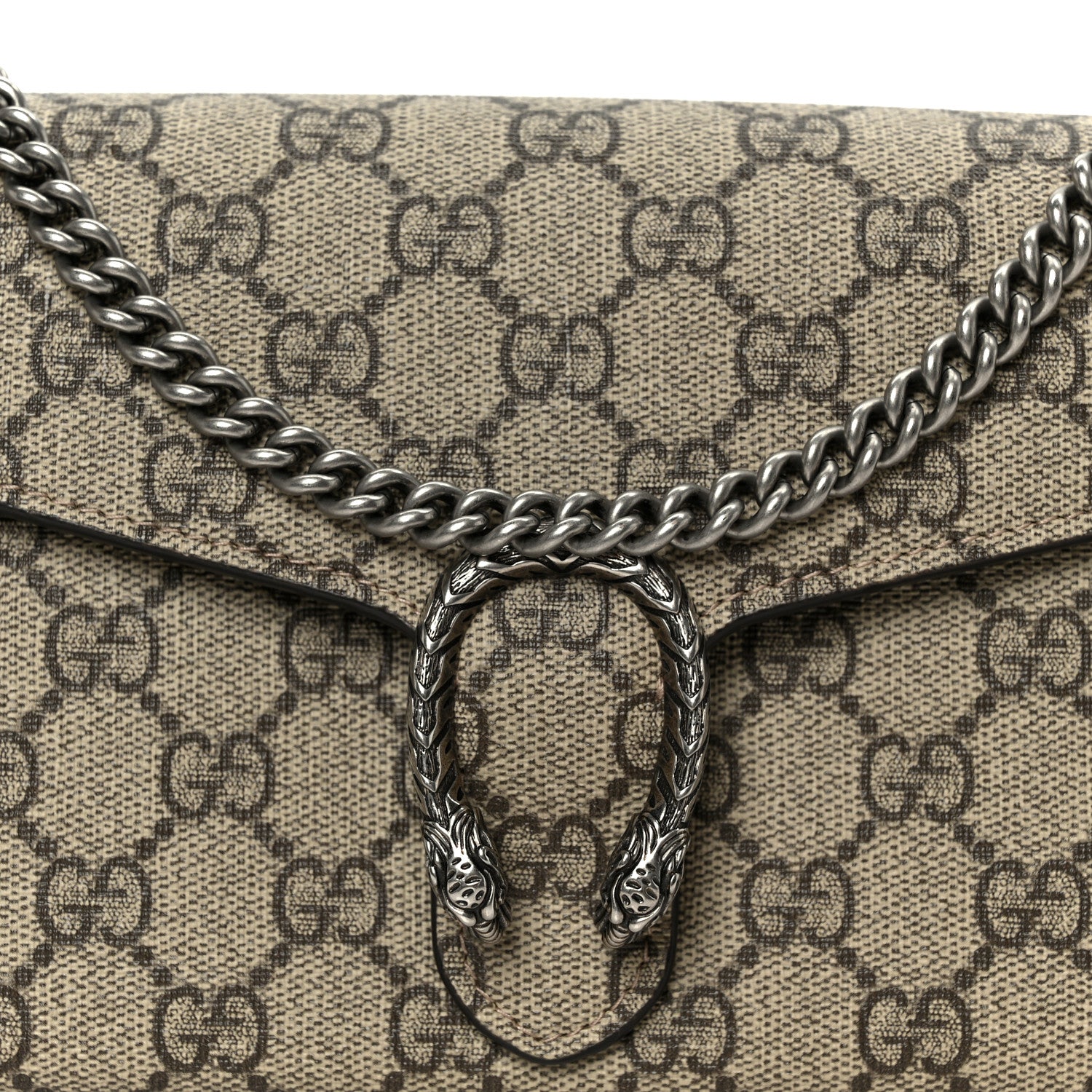 Gucci GG Supreme Monogram Mini Dionysus Chain Wallet Beige Taupe 8 of 10