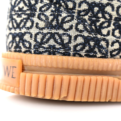 Loewe Jacquard Anagram Calfskin Flap Sneakers 41 Navy 10 of 10