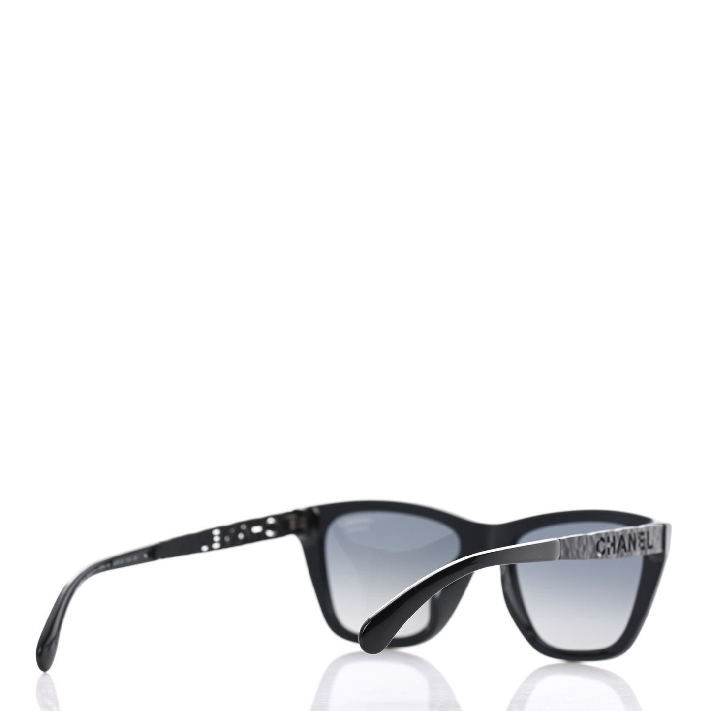 Acetate Metal Polarized Rectangle Sunglasses 5442 Black