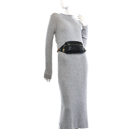Chanel Lambskin Quilted Linked In Waist Bag Black 2 of 11