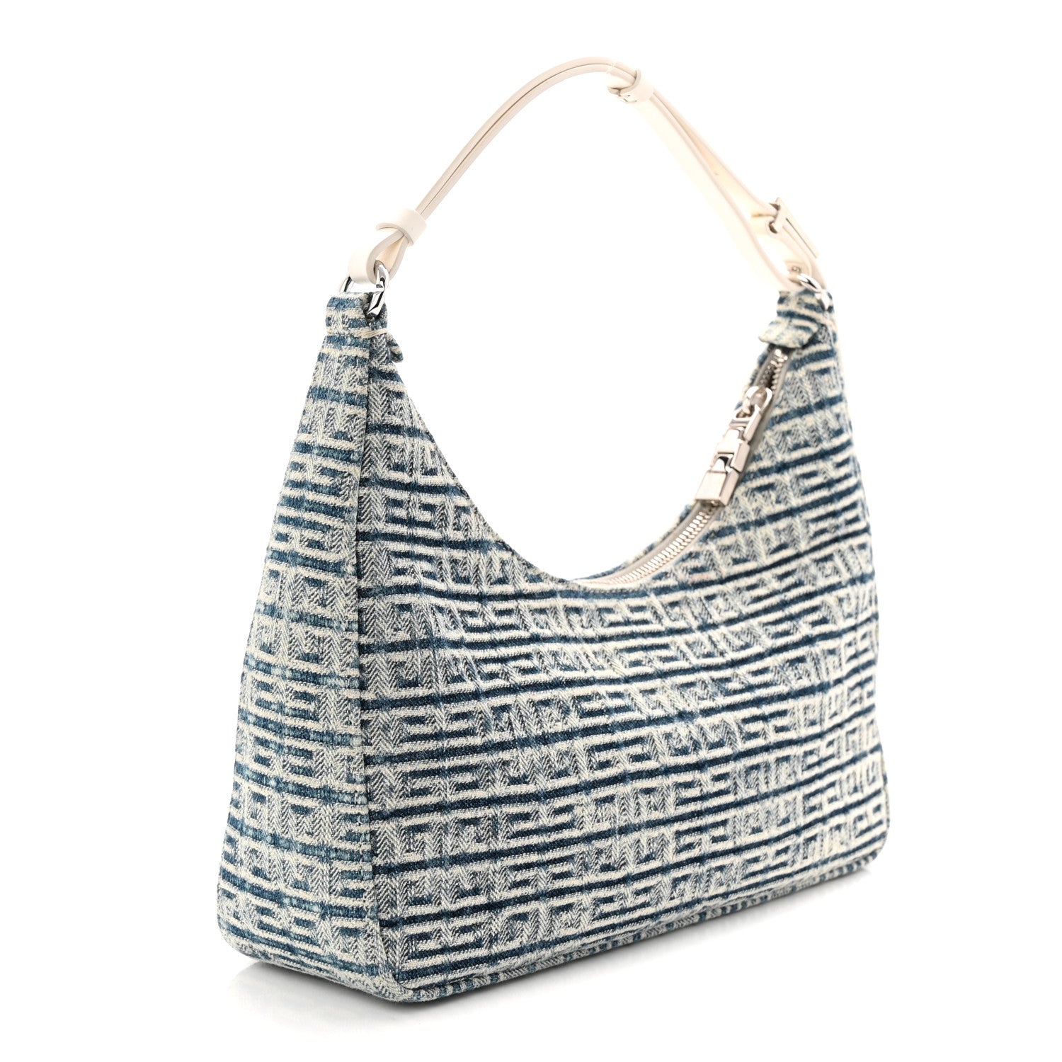 Givenchy Denim 4G Logo Small Moon Cut Out Shoulder Bag Light Blue 2 of 9