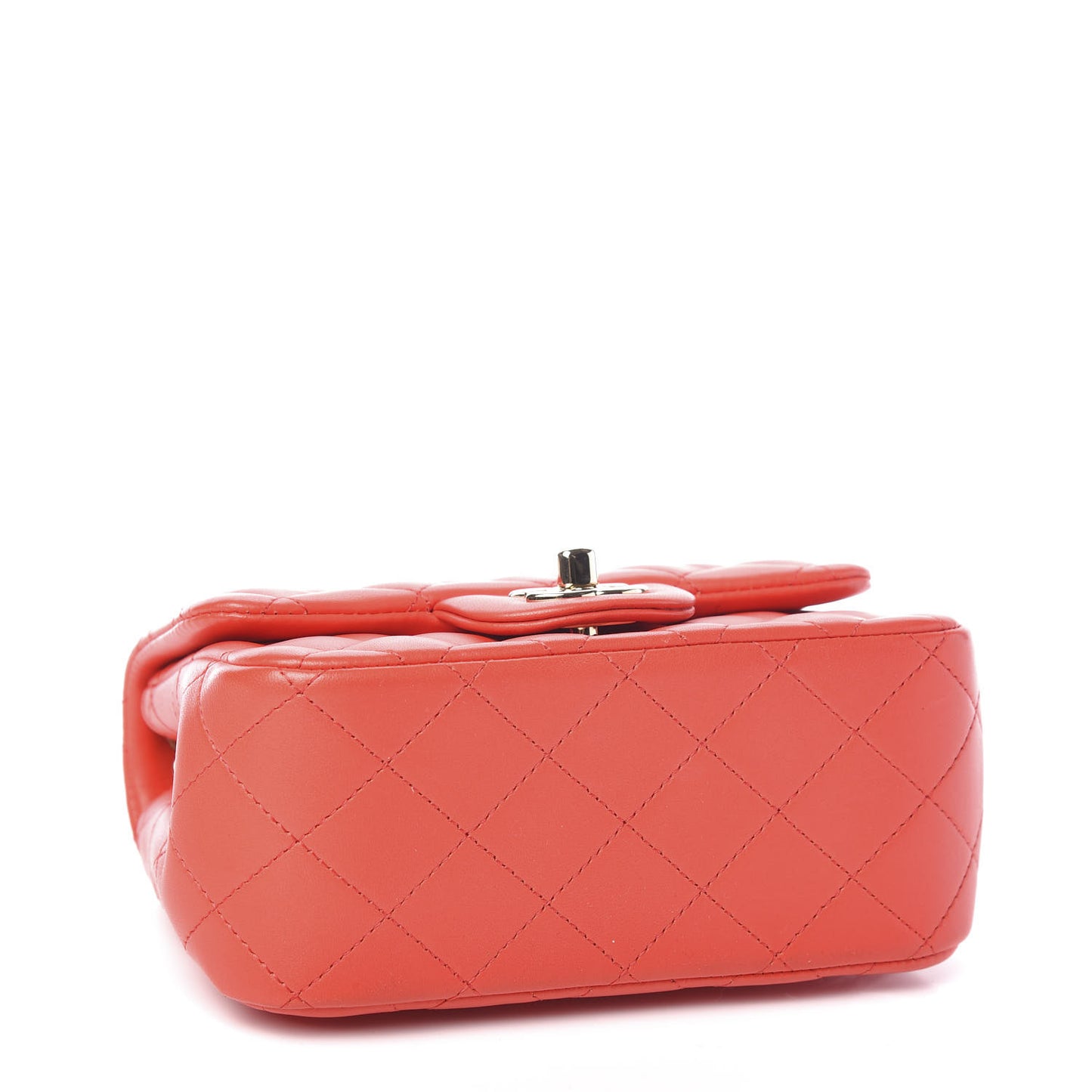 Lambskin Quilted Mini Square Flap Dark Red