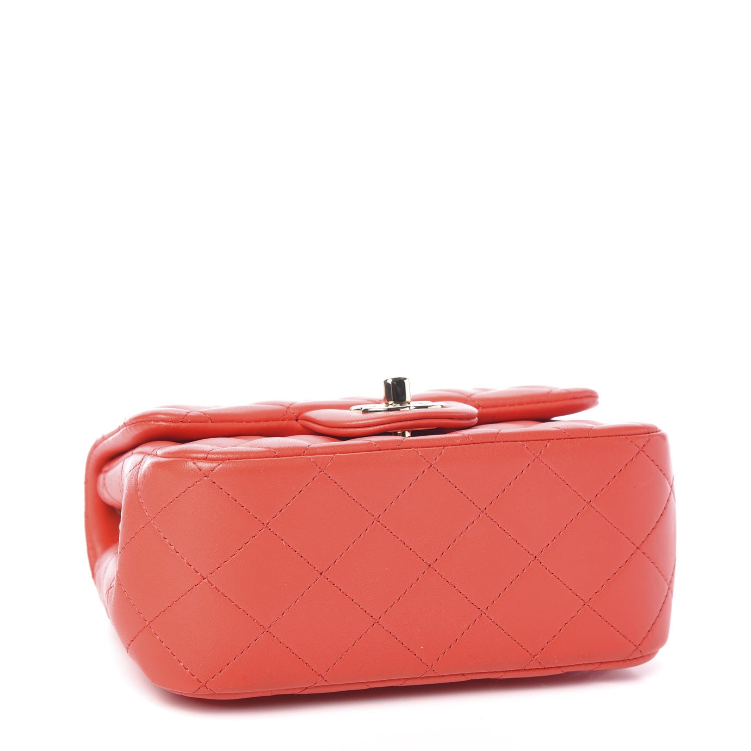 Chanel Lambskin Quilted Mini Square Flap Dark Red 3 of 10