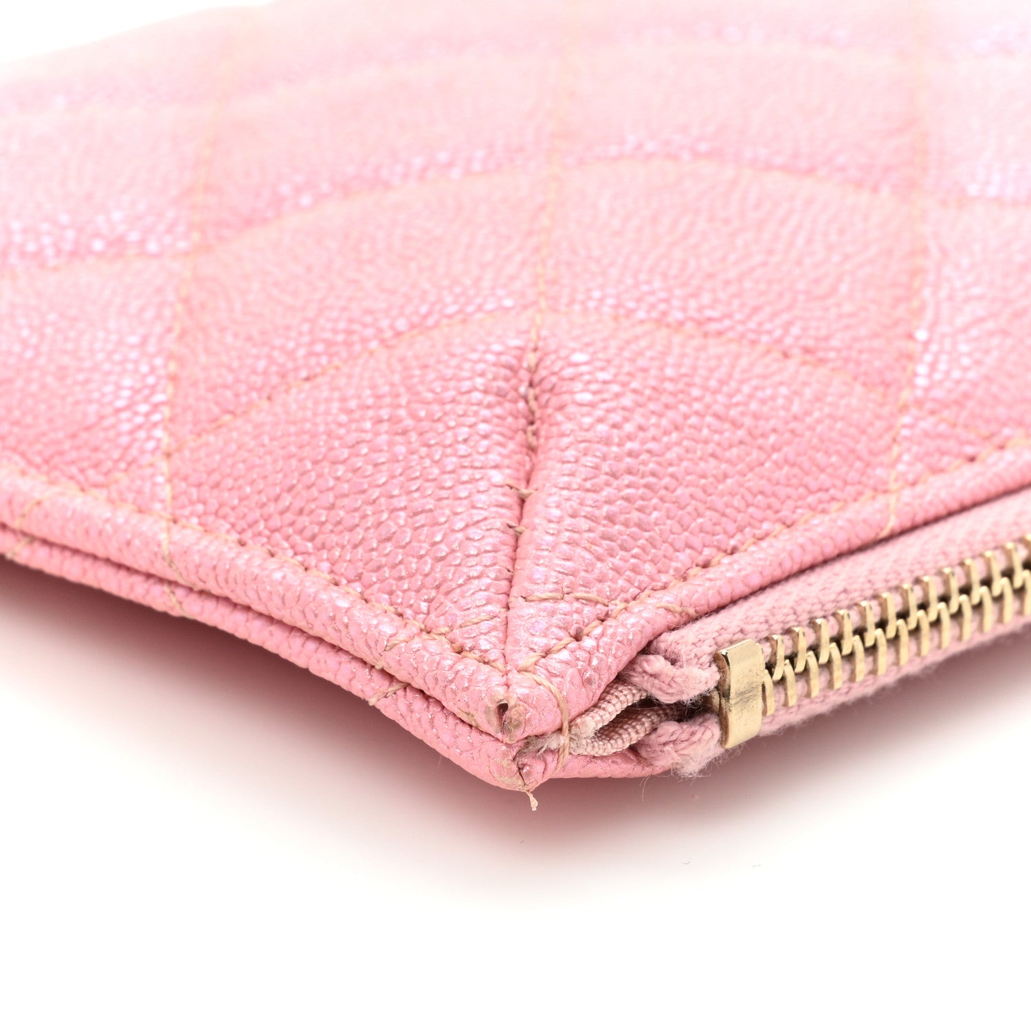 Chanel Iridescent Caviar Quilted Classic Flat Wallet Pouch Pink 8 of 11