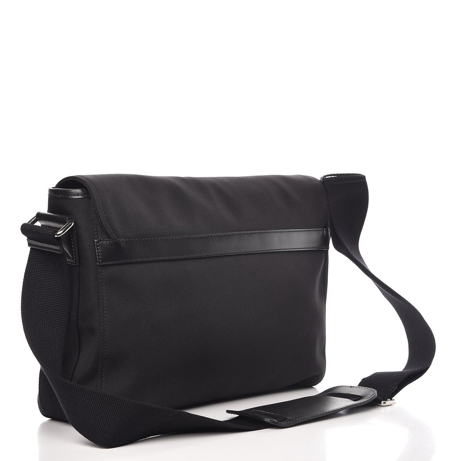 Gucci Canvas Web Medium Single Buckle Flap Messenger Bag Black 3 of 10