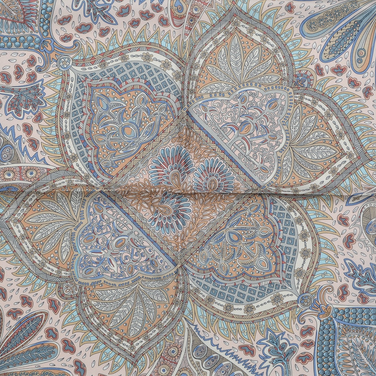 Silk Le Jardin De La Maharani Scarf 90 Rose Pale Aqua Poudre
