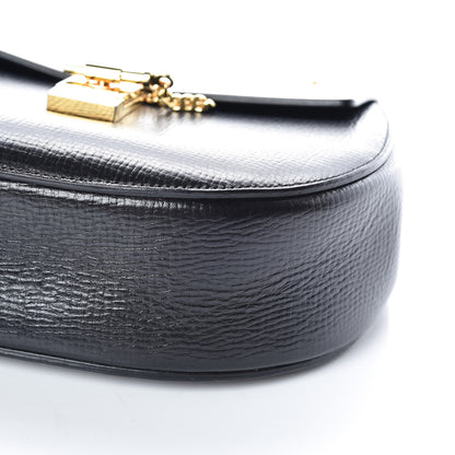 Chloe Grained Calfskin Lambskin Mini Bi-Color Drew Shoulder Bag Black Powder Beige 6 of 9