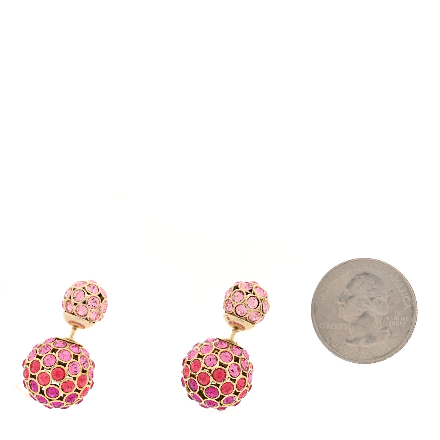 Crystal Mise En Dior Tribal Earrings Pink Gold