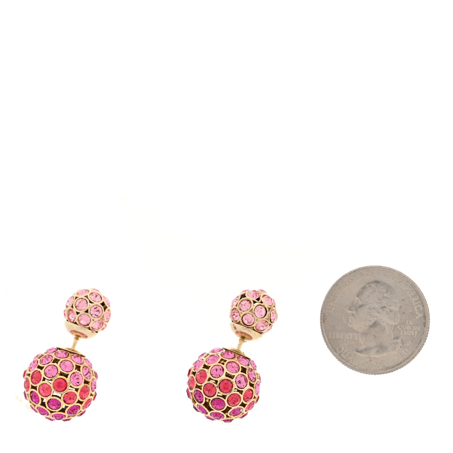 Christian Dior Crystal Mise En Dior Tribal Earrings Pink Gold 2 of 4