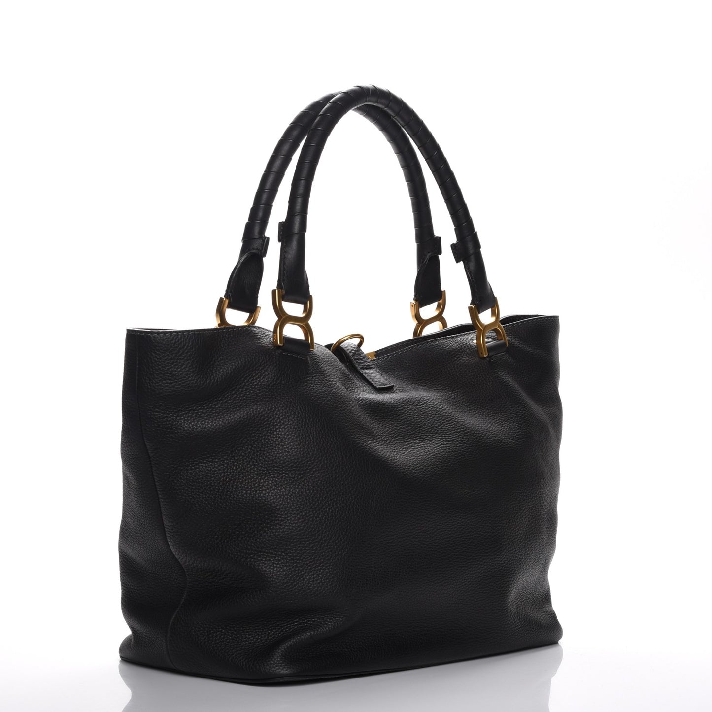 Calfskin Large New Marcie Tote Black
