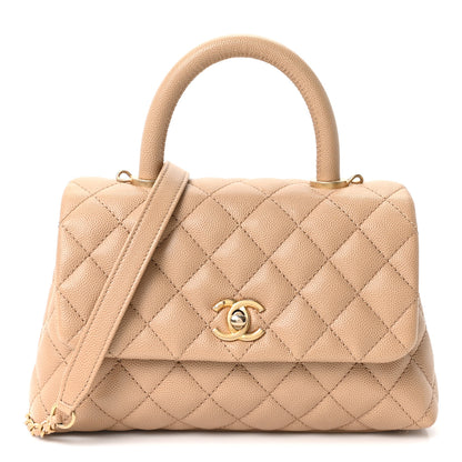 Chanel Caviar Quilted Mini Coco Handle Flap Beige 1 of 10