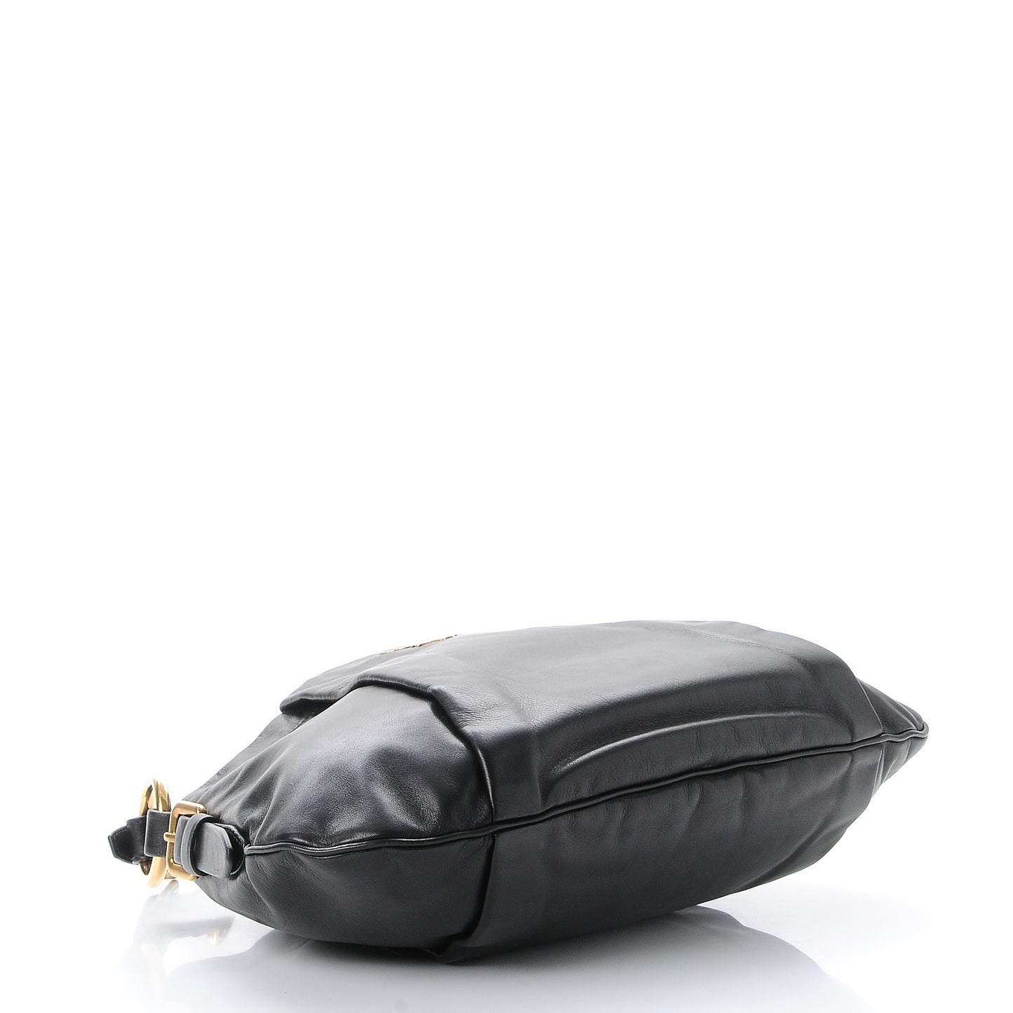 Soft Calf Pleated Hobo Black