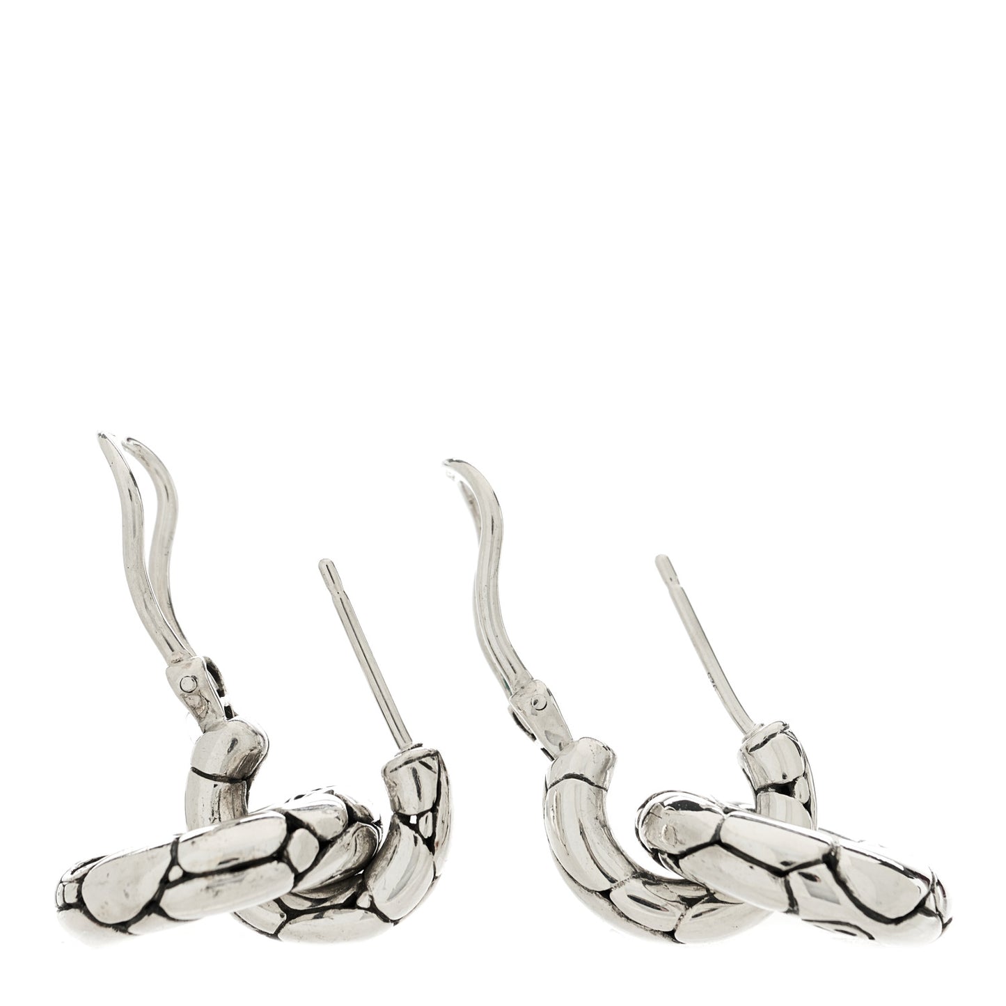 Sterling Silver Small Kali Pebble Hoop Drop Earrings
