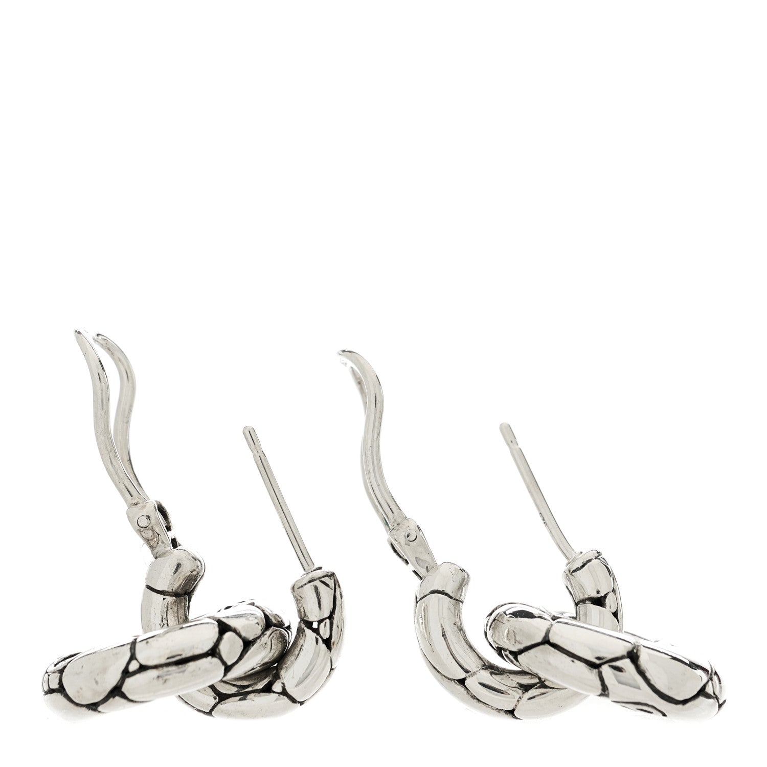 John Hardy Sterling Silver Small Kali Pebble Hoop Drop Earrings 3 of 4