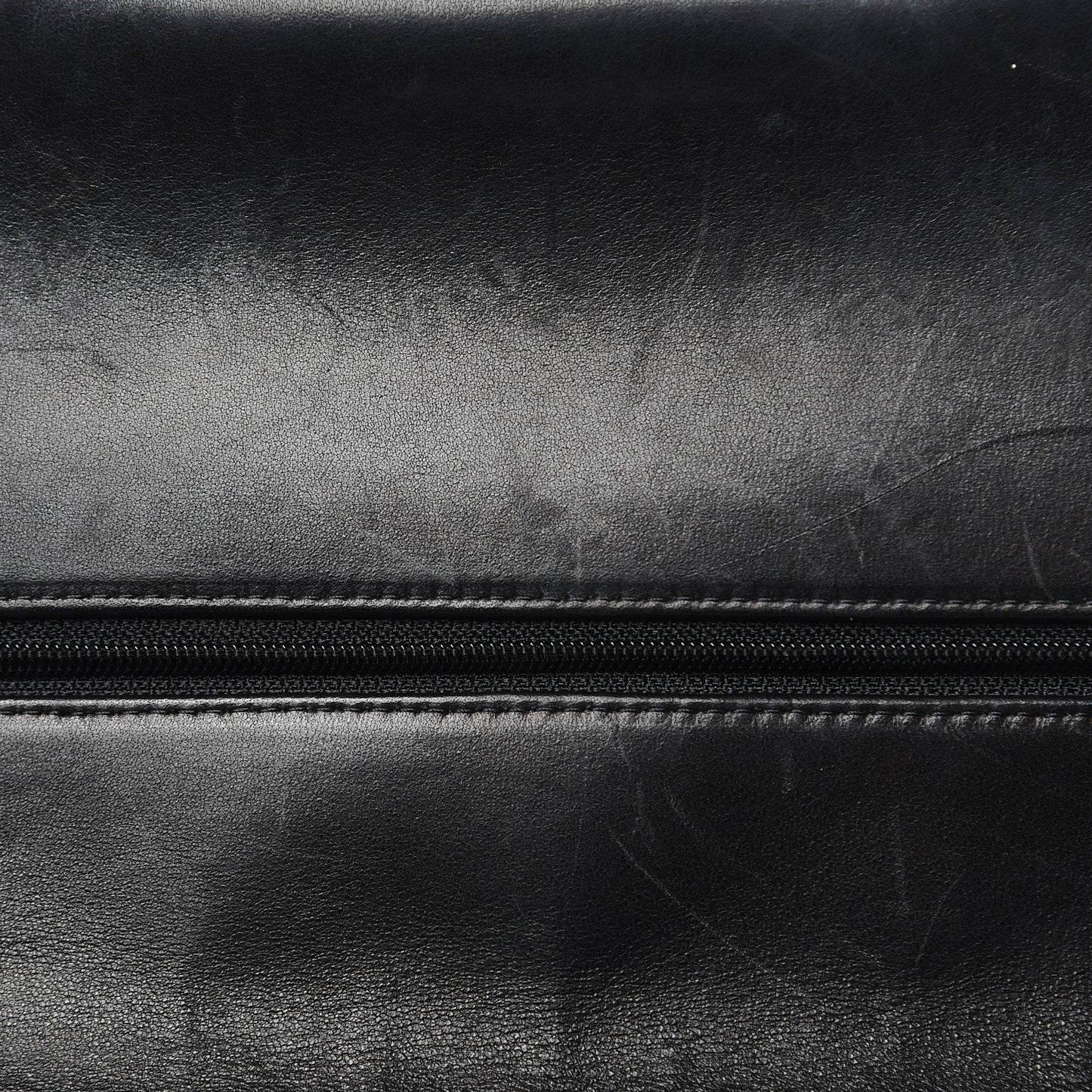 Patent Quilted Jumbo Double Flap Black