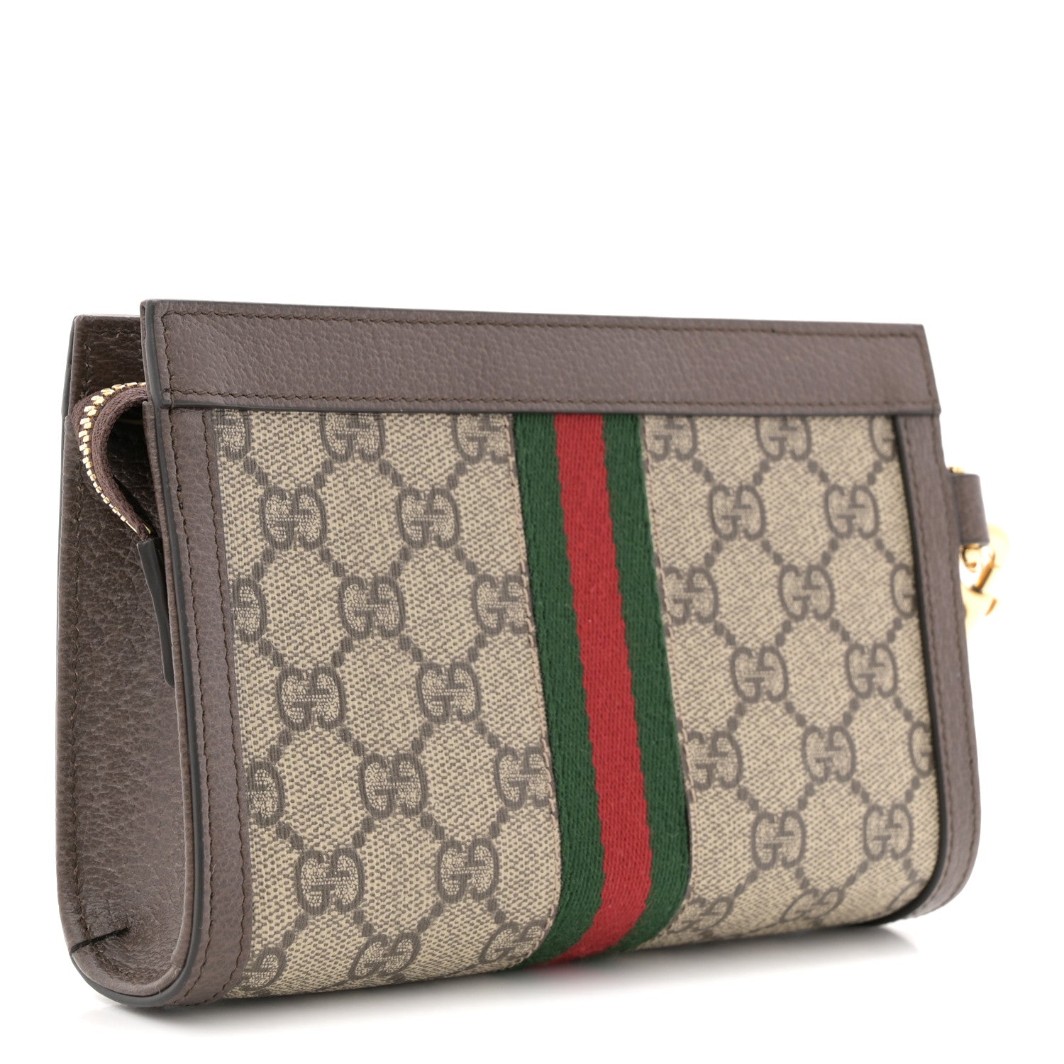 Gucci GG Supreme Monogram Web Ophidia Wristlet Brown 3 of 12